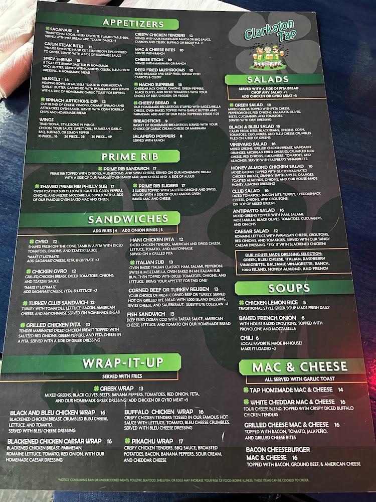 Clarkston Tap Menu image 1